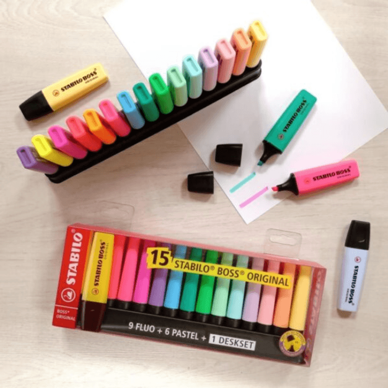 RESALTADOR STABILO BOSS X15 PASTEL DESK SET - Samer GO