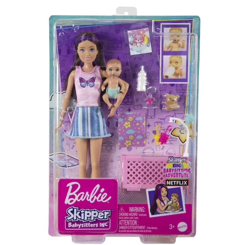 MUNECA BARBIE NINERA CON BEBE Y ACCESORIOS Tomy