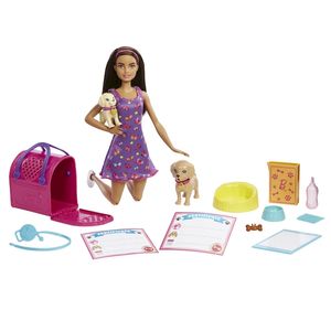MUÑECA BARBIE ADOPTA PERRITOS CON ACCESORIOS