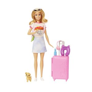MUÑECA BARBIE VIAJERA CON MASCOTA
