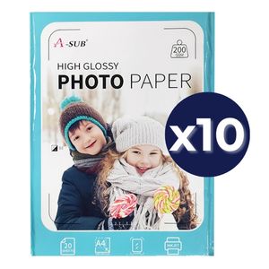 PAPEL FOTOGRAFICO A-SUB A4 GLOSSY 200grs.x 200 unid.