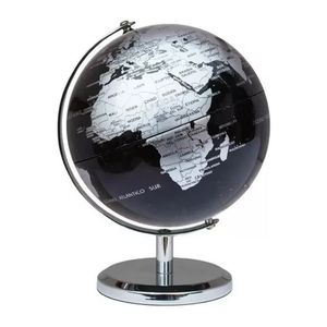 GLOBO TERRAQUEO B/CROMADA NEGRO Y PLATA 14CM. 140M
