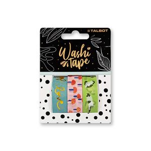CINTA TALBOT WASHI TAPE 1,5 x 3mts. HANG TAG x 3 FAUNA