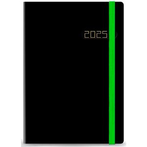 AGENDA 2025 DIARIA 14x20 WINNER NEGRO C/ELAST. VERDE