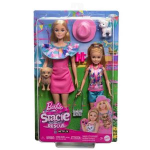 MUÑECA BARBIE STACIE PACK HERMANAS CON MASCOTA
