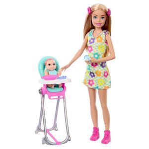 MUÑECA BARBIE SKIPPER NIÑERA CON BEBE