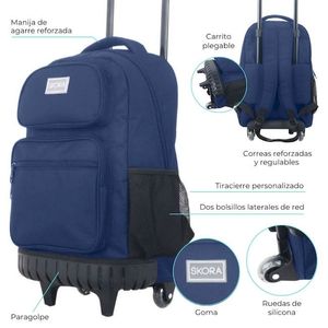 MOCHILA CARRO SKORA REFORZADA AZUL CON BASE DE GOMA 45CM