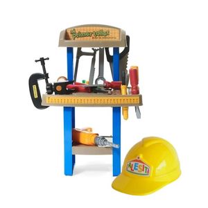BANCO DE HERRAMIENTAS MI PRIMER TALLER + CASCO DE TRABAJO