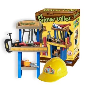 BANCO DE HERRAMIENTAS MI PRIMER TALLER + CASCO DE TRABAJO