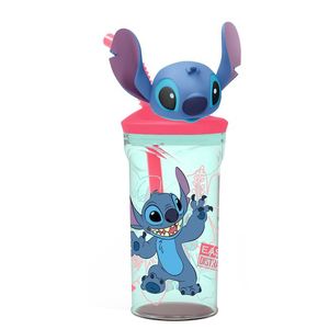VASO INFANTIL LILO Y STITCH CON FIGURA 3D 360ml