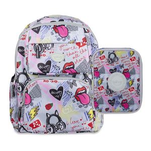 MOCHILA ESP.TALBOT AMOR GRIS 43cm+CANOPLA 1 CIERRE
