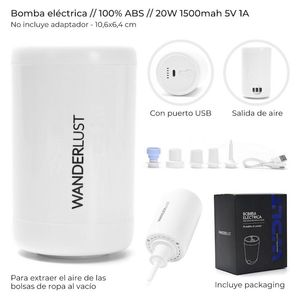 BOMBA MANUAL WANDERLUST PARA BOLSAS AL VACIO