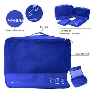 ORGANIZADOR DE ROPA WANDERLUST AZUL x4 pzas