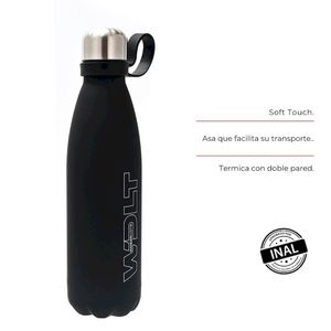 BOTELLA TERMICA WANDERLUST ENGOMADA NEGRA 500ml