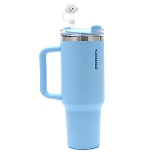 VASO TERMICO SKORA CELESTE CON BOMBILLA Y TAPON NUBE 1200ml
