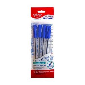 BOLIGRAFO TALBOT TRIONIC 1mm EP x4u. AZUL