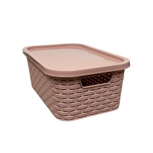 CAJA ORGANIZADORA MILANO CON TAPA 15 lts. ROSA CORAL