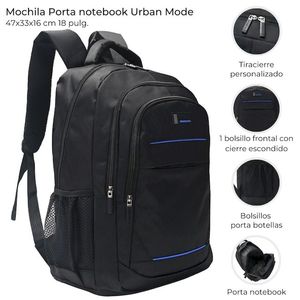 MOCHILA ESPALDA URBAN MODE WANDERLUST 2 COMPARTIMENTOS 47cm 18 PULGADAS