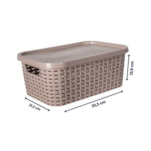CAJA ORGANIZADORA MILANO CON TAPA 3 UNID.7 lts. ROSA CORAL