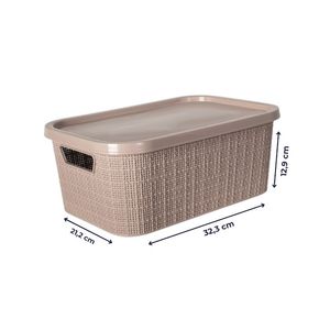 CAJA ORGANIZADORA TREVI CON TAPA 3 UNID.7 lts. ROSA CORAL