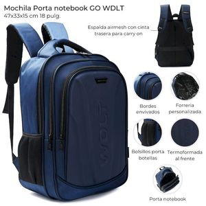 MOCHILA ESPALDA WANDERLUST GO TERMOFORMADO 47cm 18 PULGADAS