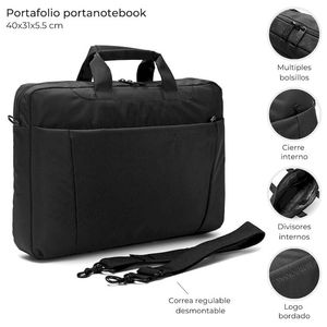 PORTAFOLIO WANDERLUST CON PORTALAPTOP Y BOLSILLOS INTERNOS 41cm.