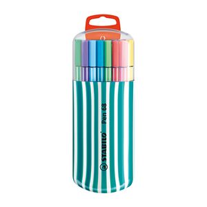 MARCADOR STABILO PEN 68 x 20 ZEBRA TURQUESA