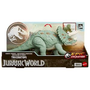 DINOSAURIO JURASSIC WORLD RASTREADORES GIGANTES TRICERATOPS