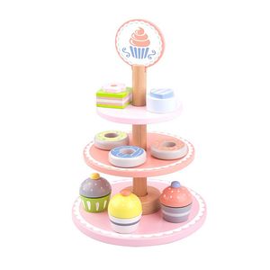 TORRE DE POSTRES TOOKY TOY MADERA CON BANDEJA EXHIBIDORA