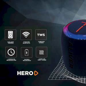 PARLANTE BLUETOOTH ALIVER HERO NEGRO