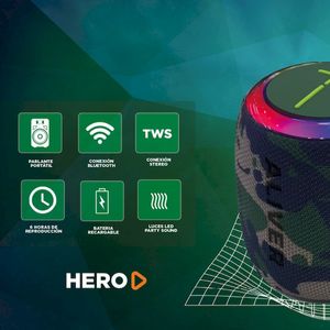 PARLANTE BLUETOOTH ALIVER HERO CAMUFLADO