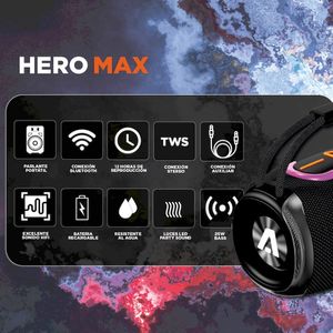 PARLANTE BLUETOOTH ALIVER HERO MAX NEGRO