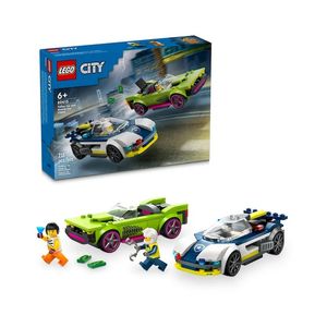 BLOQUE LEGO CITY COCHE DE POLICIA Y POTENTE DEPORTIVO 213pzas