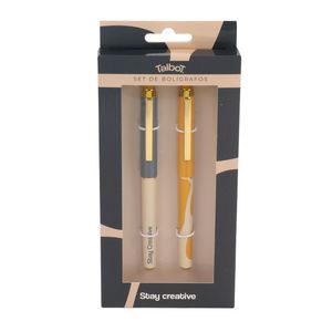 SET BOLIGRAFOS TALBOT STAY CALM x2u.