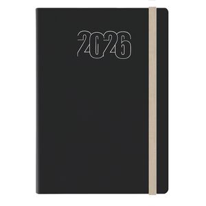 AGENDA 2026 DIARIA 14x20 WINNER NEGRO C/ELAST. NATURAL