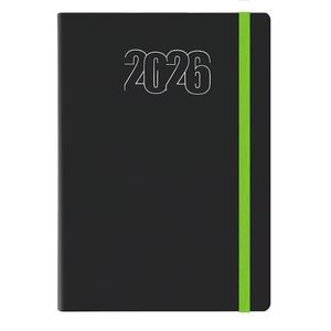 AGENDA 2026 DIARIA 14x20 WINNER NEGRO C/ELAST. VERDE