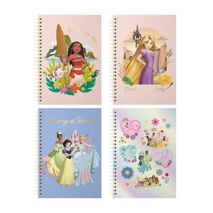 CUADERNO T/DURA ESPIRAL 16x21 PRINCESAS x 80H.RAY.