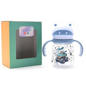 VASO INFANTIL SKORA DOS COLORES CON SORBETE Y AGARRE 450ml