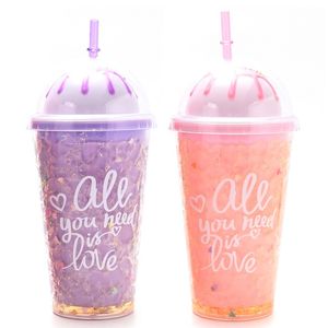 VASO INFANTIL SKORA ROSA CON SORBETE 450ml