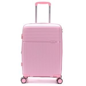 VALIJA CABINERA SKORA CON FUELLE ROSA