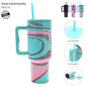 VASO TERMICO SKORA ESTAMPADO CON SORBETE 1200ml