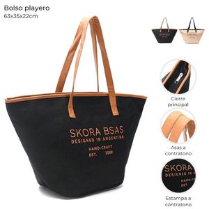 BOLSO PLAYERO SKORA DOS COLORES CON ESTAMPA 63cm