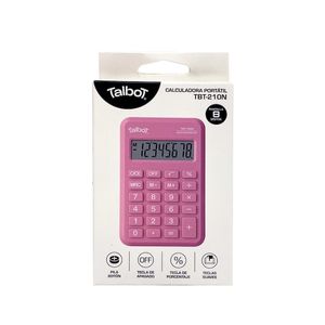 CALCULADORA PORTATIL TALBOT 8 DIGITOS ROSA DC-210